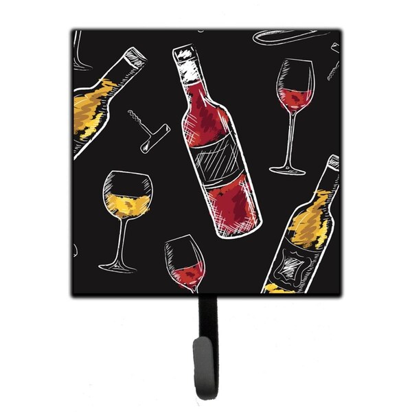 Carolines Treasures Red and White Wine on Black Leash or Key Holder BB5197SH4 - main
